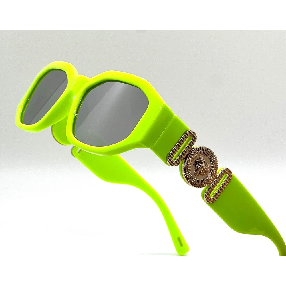 Neon Green Gold Head Sunglasses Bold‎ Statement Fashion Accessory Fashion Lentes